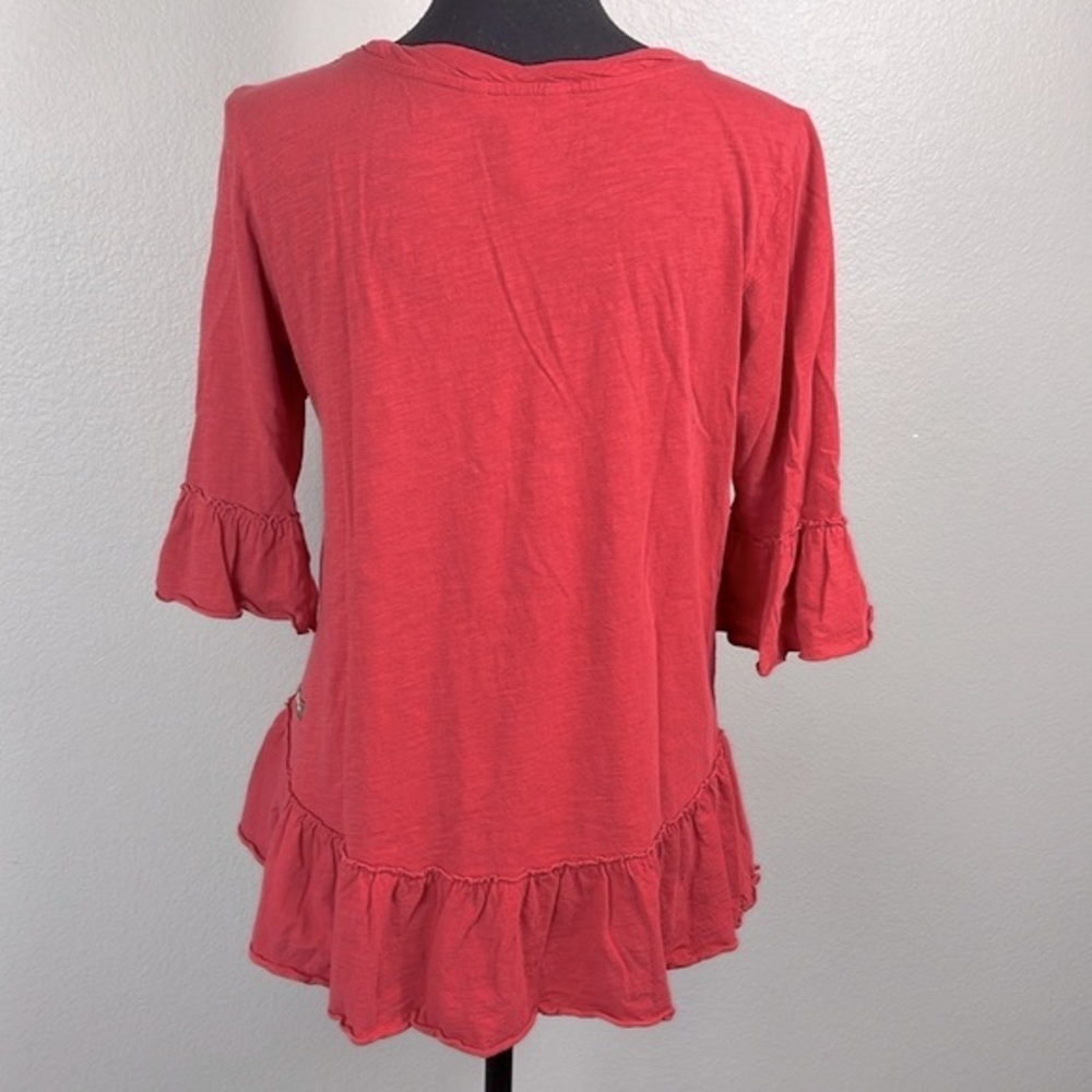 Matilda Jane Coral Red Ruffle Peplum Tunic - Picture 6 of 12